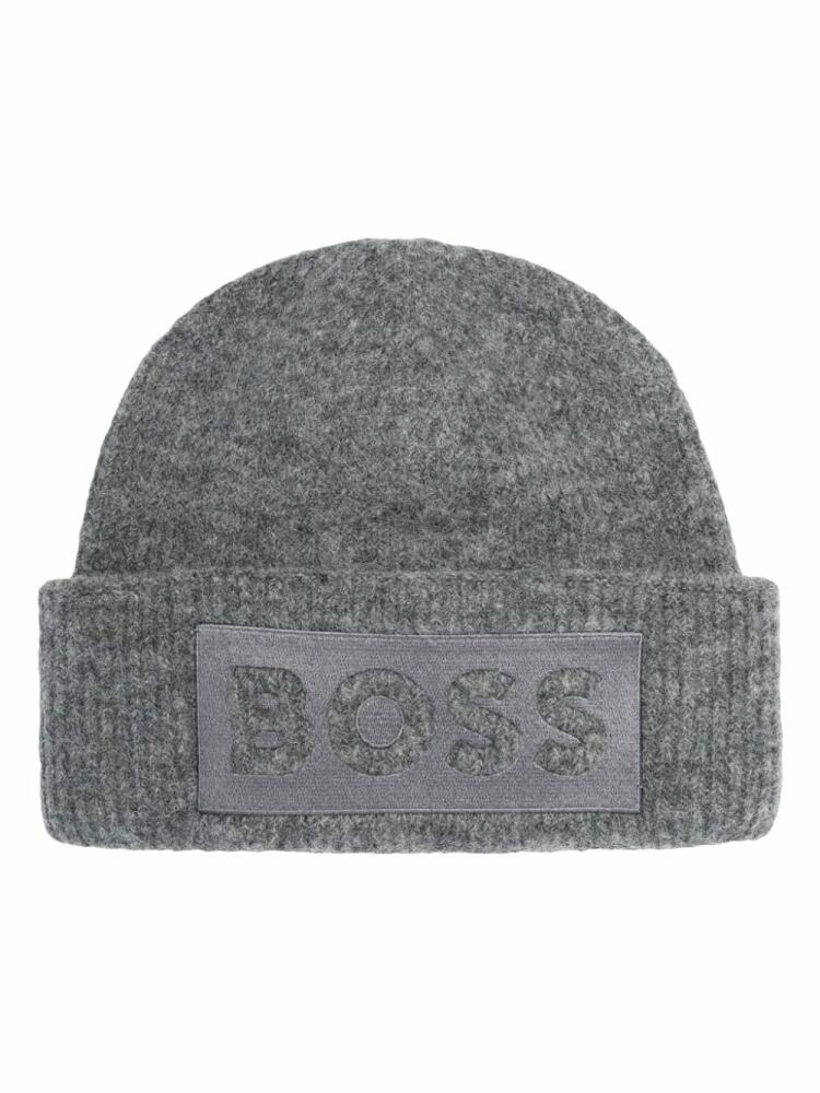 BOSS Monello logo-embroidered beanie - Grey Cover