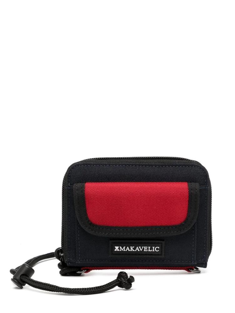 Makavelic logo colour-block wallet - Blue Cover