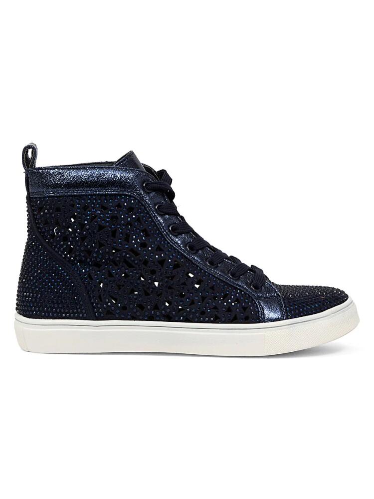 Lady Couture Women's Embellished High Top Sneakers - Navy Cover