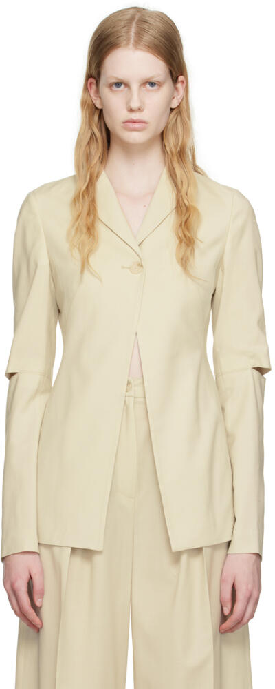 LVIR Beige Slit-Sleeve Blazer Cover