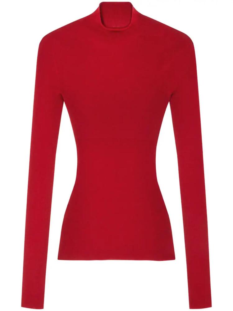 Versace wool ribbed-knit top - Red Cover