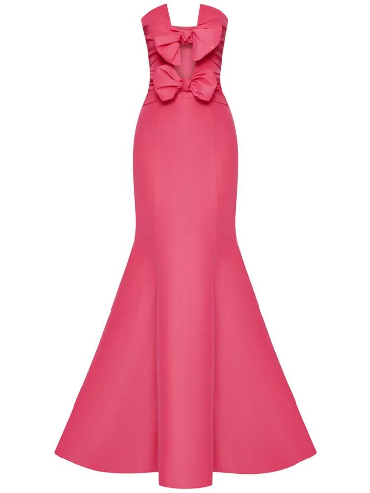 Oscar de la Renta bow-detail cut-out trumpet gown - Pink Cover