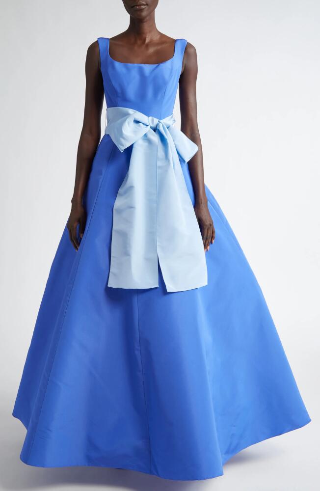 Carolina Herrera Bow Detail Silk Faille Ballgown in Delphinium Cover