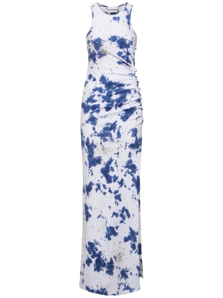 DES PHEMMES Tie Dye Ribbed Jersey Maxi Dress Cover