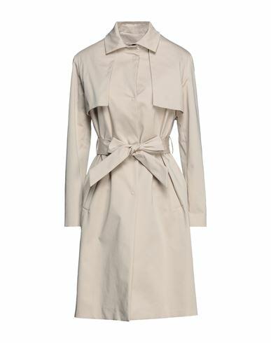 Annie P. Woman Overcoat & Trench Coat Beige Cotton, Elastane Cover