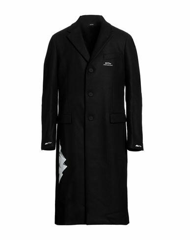 Msftsrep Man Coat Black Wool, Polyamide Cover