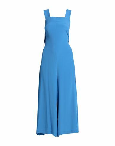 Semicouture Woman Jumpsuit Azure Acetate, Silk Cover