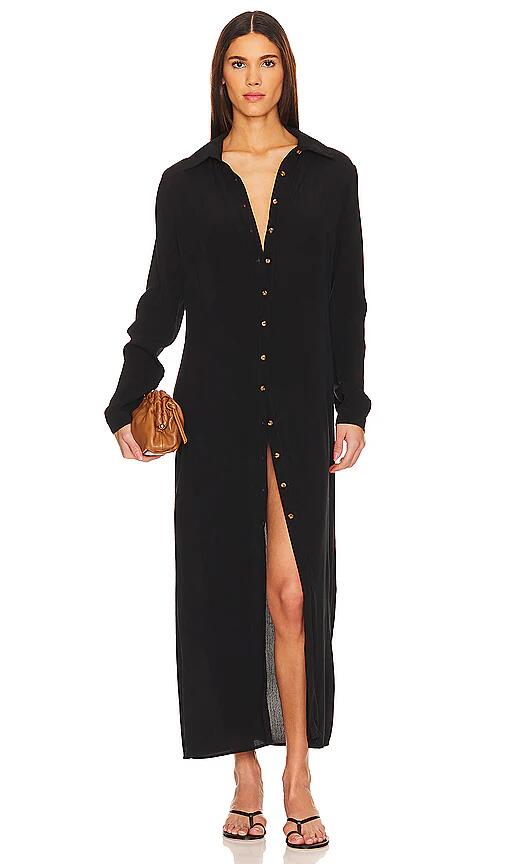 Anemos Maxi Shirt Dress in Black Cover