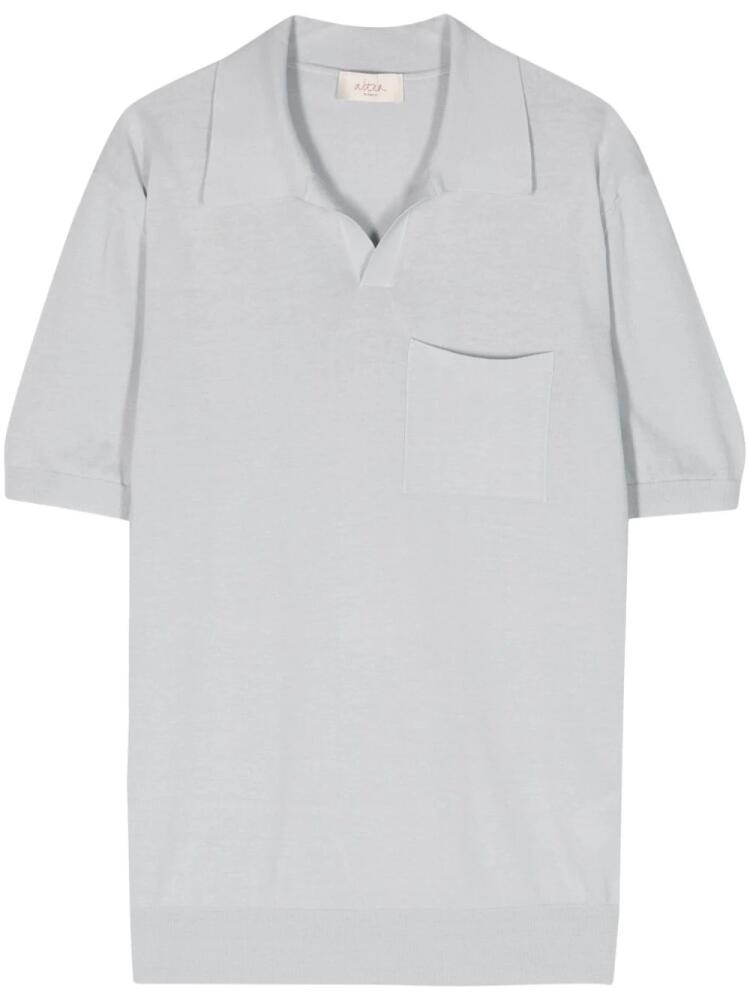 Altea fine-knit linen-blend polo shirt - Grey Cover