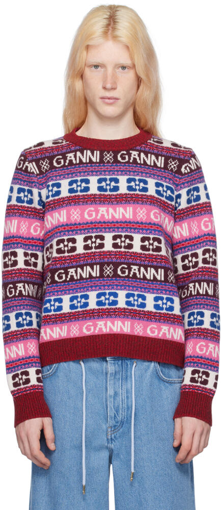 GANNI Multicolor Jacquard Sweater Cover