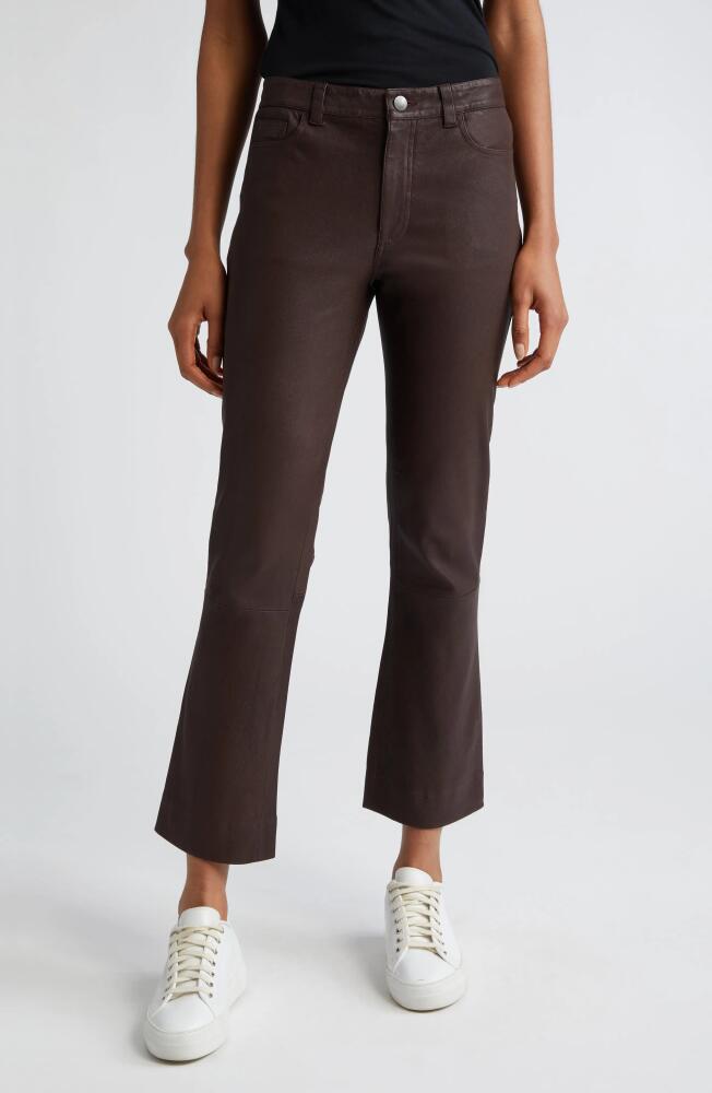 ATM Anthony Thomas Melillo Crop Flare Leather Pants in Chocolate Cover