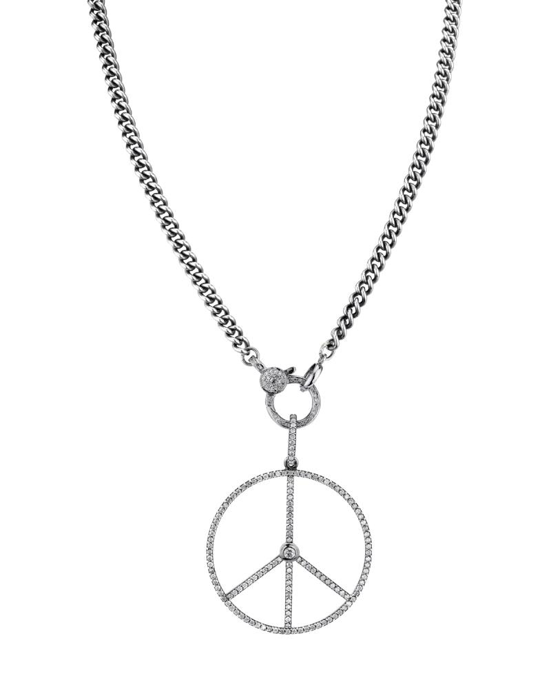 Sheryl Lowe Diamond Peace Sign Pendant Necklace Cover