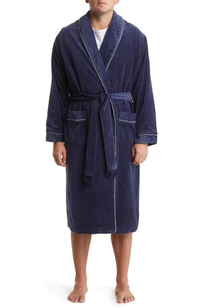 Majestic International Refinery Velour Shawl Collar Robe in Navy Cover