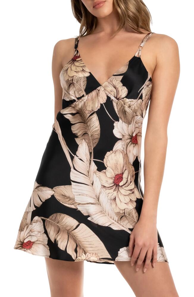 Midnight Bakery Print Satin Chemise in Summer Song/Black Cover