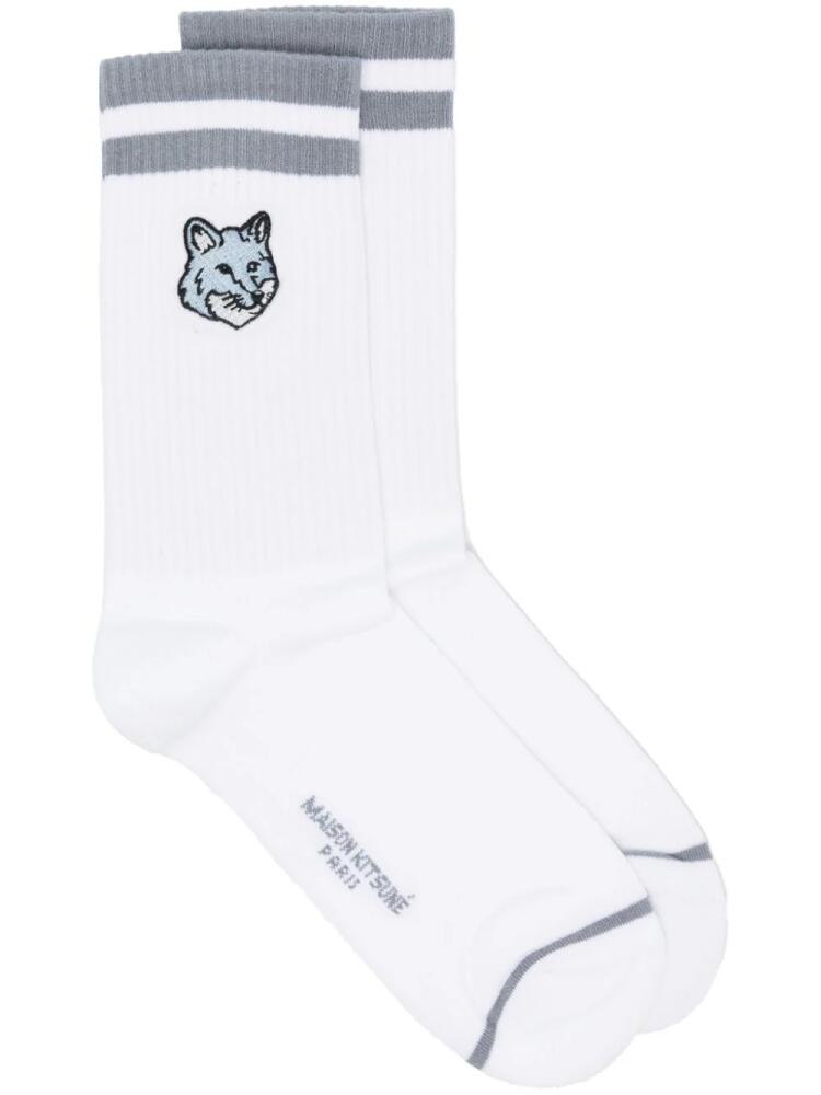 Maison Kitsuné Bold Fox Head socks - White Cover