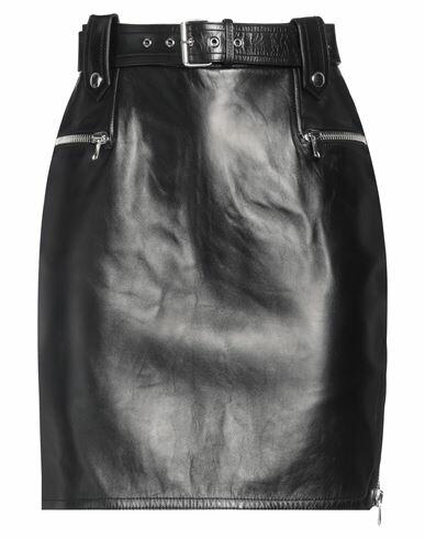 Alexander Mcqueen Woman Mini skirt Black Lambskin, Calfskin Cover