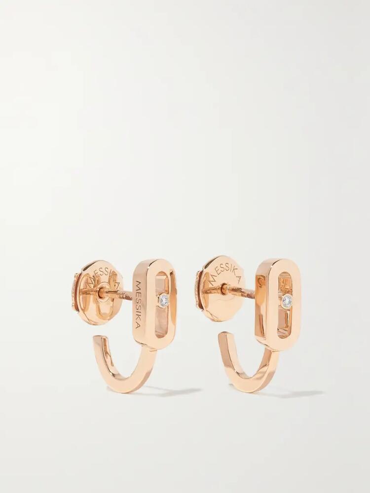 Messika - Move Classique 18-karat Rose Gold Diamond Hoop Earrings - One size Cover