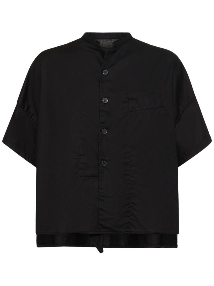 YOHJI YAMAMOTO Draped Cotton Twill S/s Boxy Shirt Cover