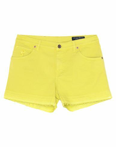 Avantgar Denim By European Culture Woman Shorts & Bermuda Shorts Acid green Cotton, Polyester, Elastane Cover