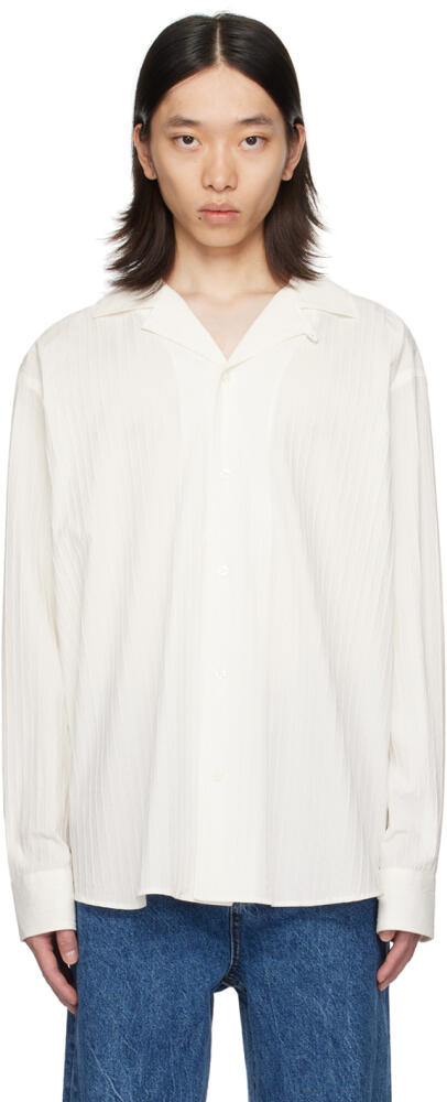 Róhe White Oversized Camp Collar Shirt Cover