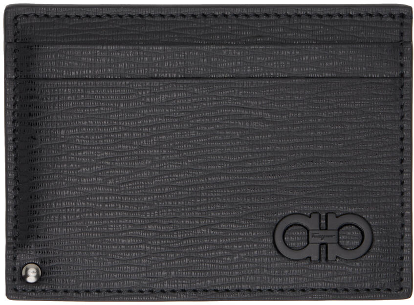 Ferragamo Black Gancini Card Holder Cover