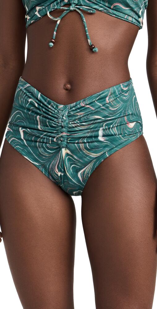 Sea Amara Marble Print Bikini Bottoms Green Cover