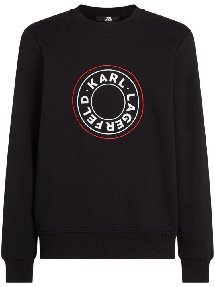 Karl Lagerfeld circle-logo organic-cotton sweatshirt - Black Cover