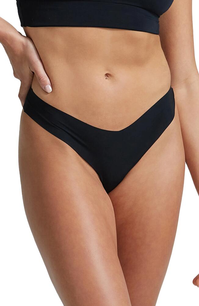 Commando Microfiber Thong in Black Cover