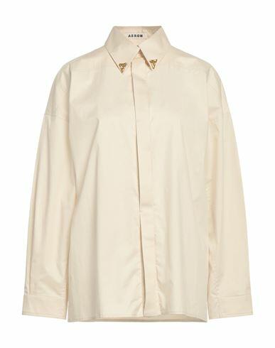 Aeron Woman Shirt Beige Cotton, Elastane Cover