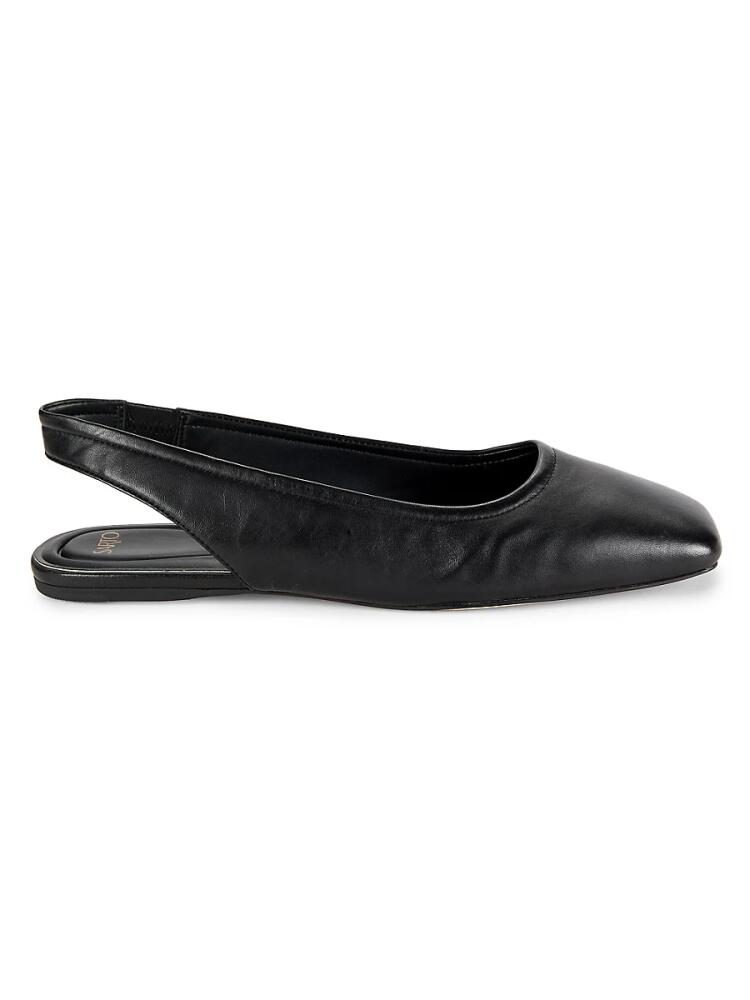 Franco Sarto Women's Leather Slingback Ballet Flats - Black Cover