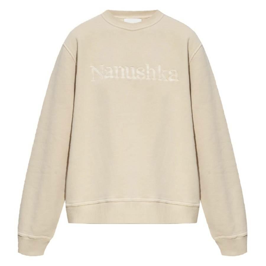 Nanushka Mart Cotton Logo-Embroidered Sweatshirt Cover