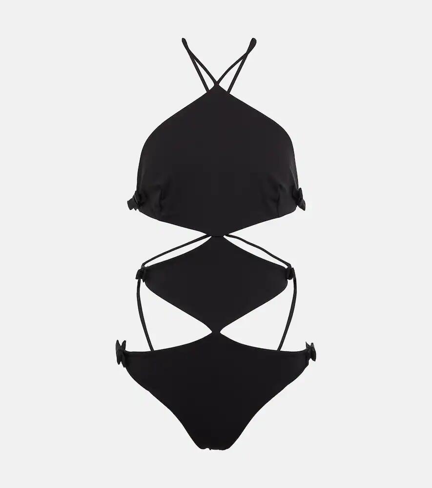 Valentino Bow-embellished halterneck swimsuit Cover