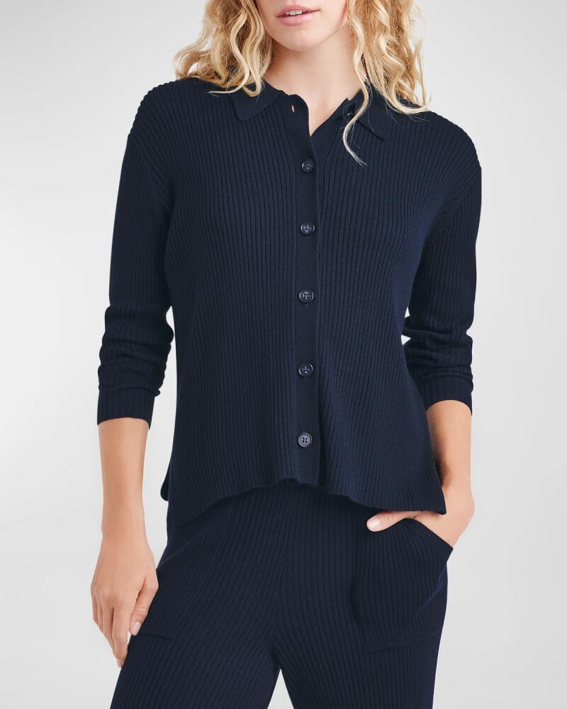 Splendid Georgie Polo Button-Front Knit Sweater Cover