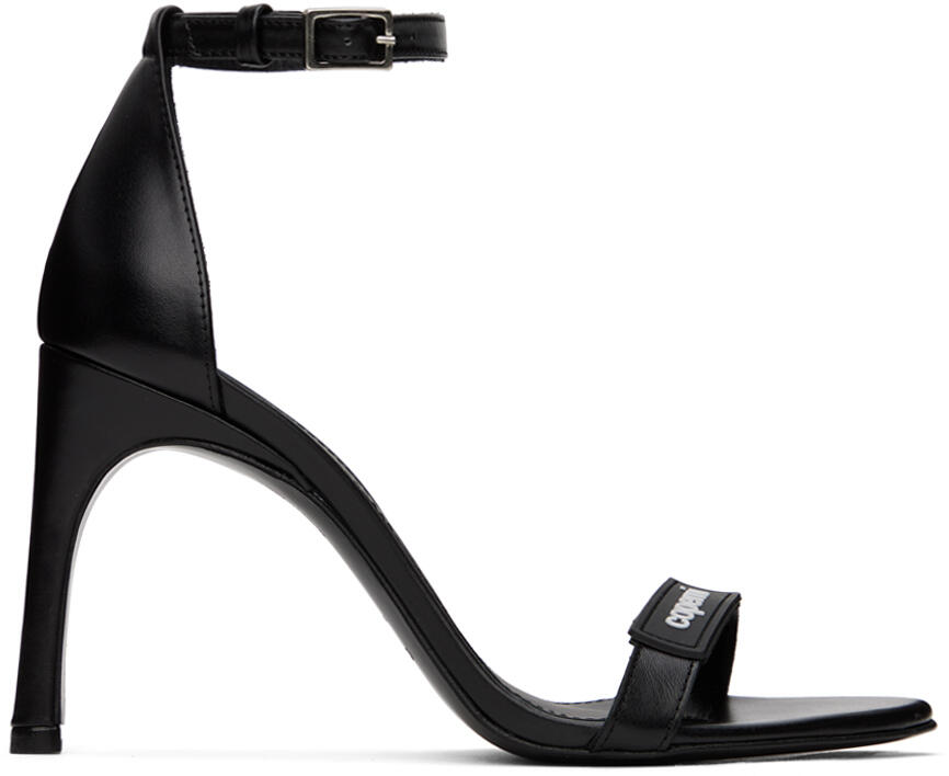 Coperni Black Skinny Strap Logo Heeled Sandals Cover