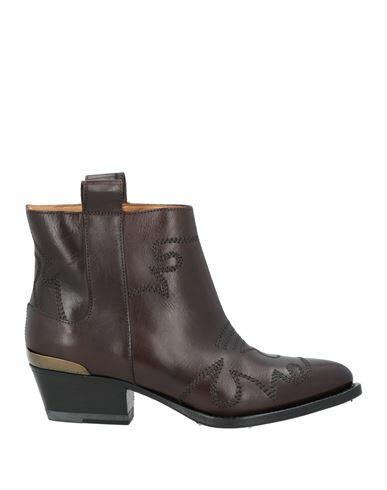 Buttero Woman Ankle boots Dark brown Leather Cover