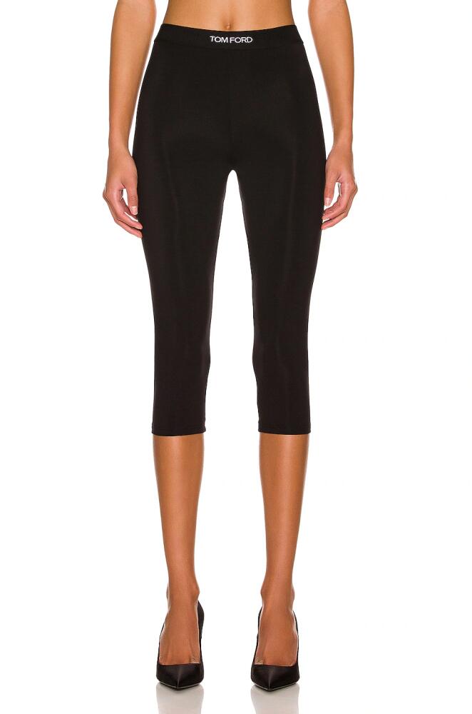 TOM FORD Signature Cropped Yoga Pant in Black Cover