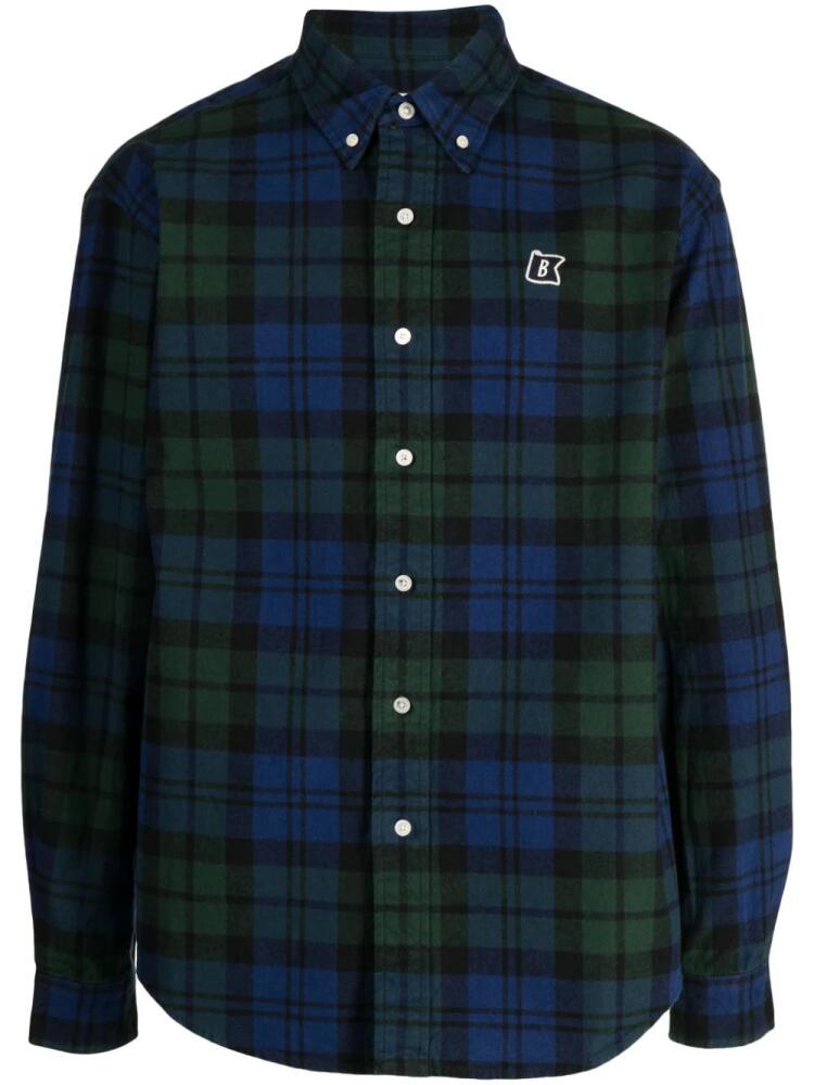 CHOCOOLATE logo-patch check-pattern shirt - Green Cover