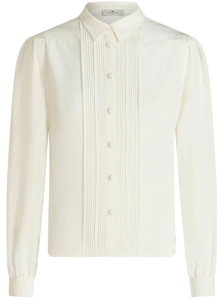 ETRO ribbed-detail silk blouse - White Cover