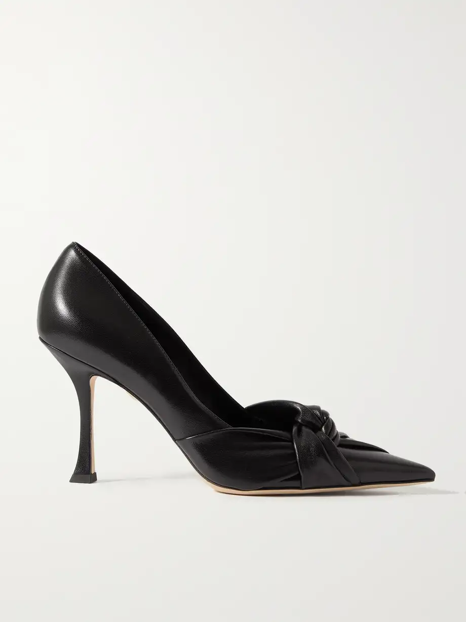 Jimmy Choo - Hedera 90 Knotted Leather Pumps - Black Cover