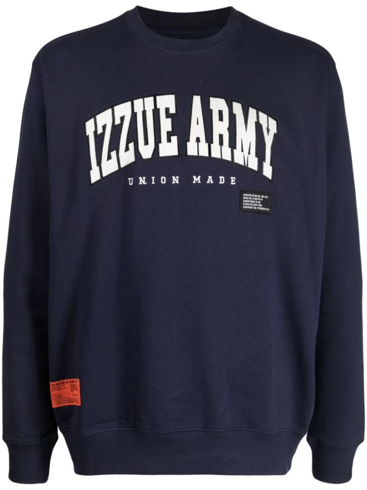 izzue logo-print cotton sweatshirt - Blue Cover