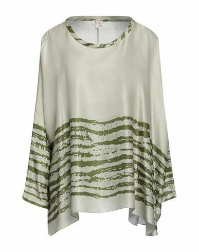 Her Shirt Her Dress Woman Top Sage green Viscose, Silk Cover