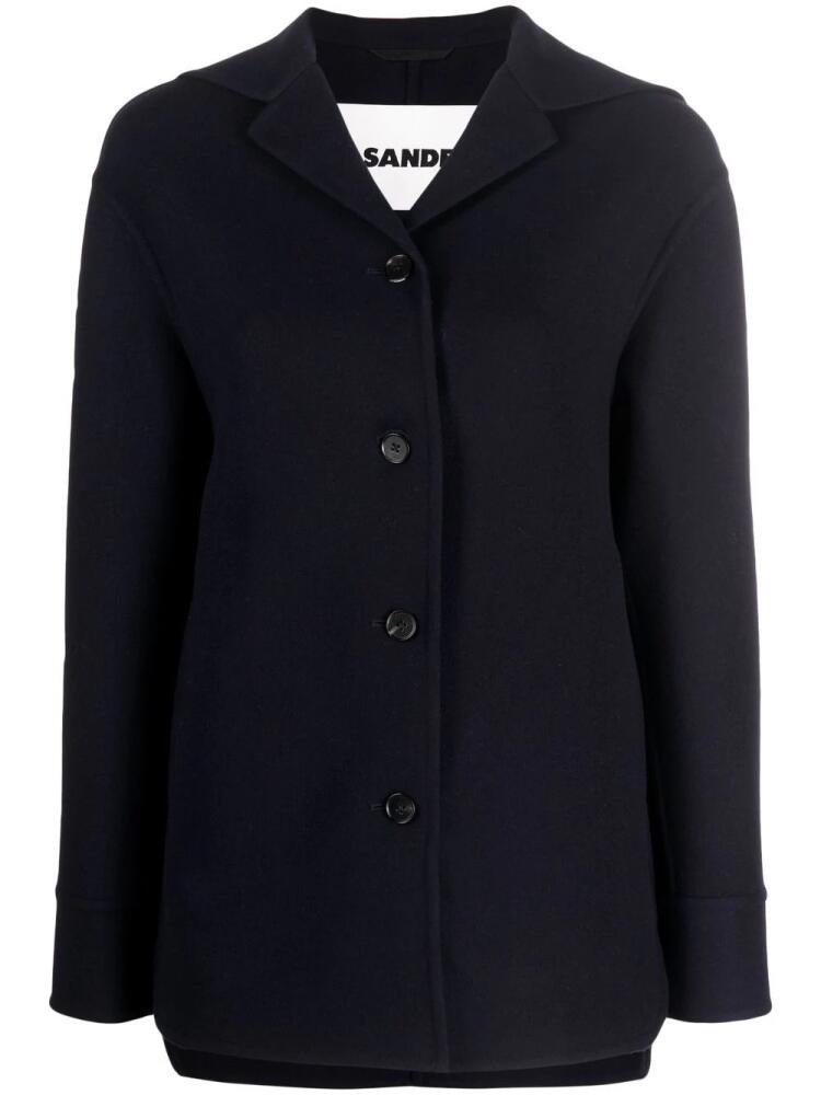 Jil Sander sailor-collar button-front blazer - Blue Cover