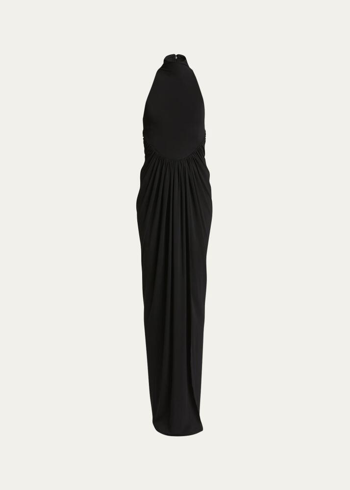 ALAIA High Neck Draped Waist Gown Cover