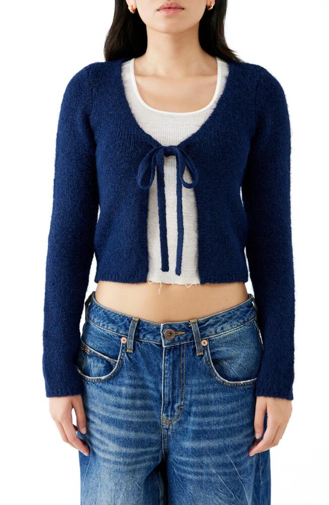 BDG Urban Outfitters Tie Front Cardigan in Navy Cover