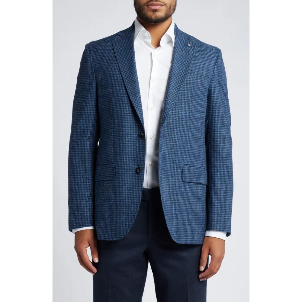 Ted Baker London Karl Mini Houndstooth Check Wool & Cotton Blend Sport Coat in Blue Cover