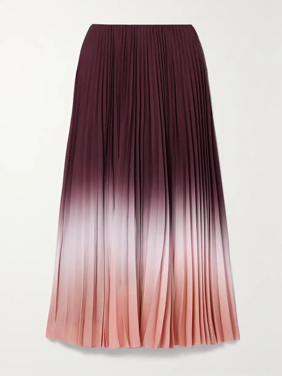 Jason Wu Collection - Dégradé Pleated Crepe Midi Skirt - Multi Cover