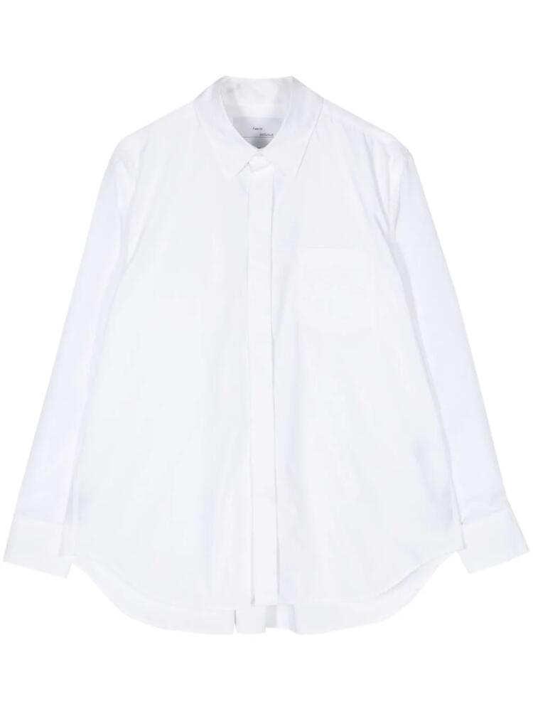 Fumito Ganryu pleated-back cotton-blend shirt - White Cover