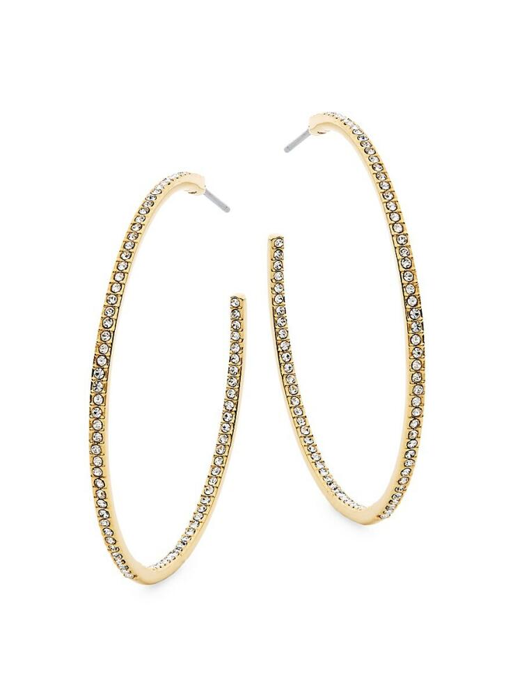 Adriana Orsini Women's Goldtone & Crystal Hoop Earrings Cover