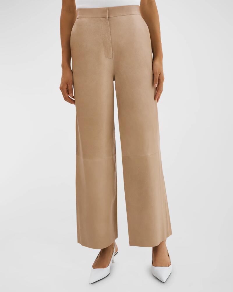 LaMarque Yaren Mid-Rise Wide-Leg Leather Ankle Pants Cover