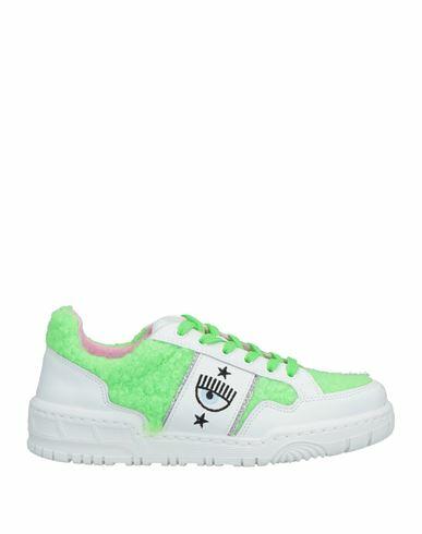 Chiara Ferragni Woman Sneakers Light green Textile fibers, Soft Leather Cover